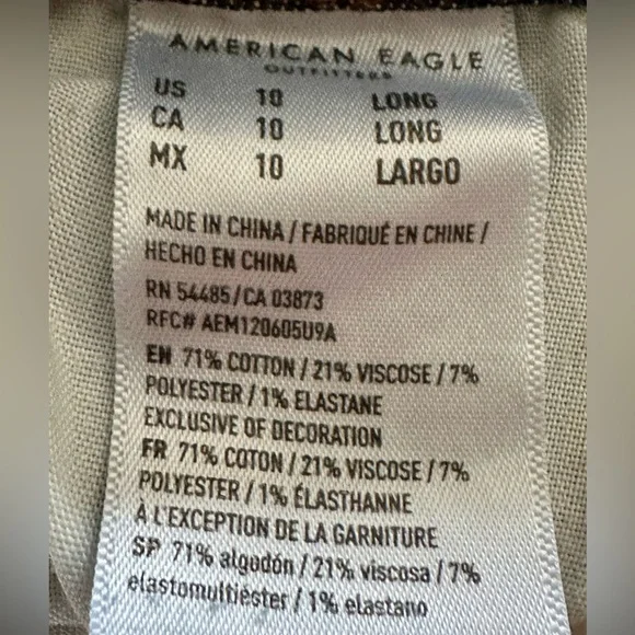 AMERICAN EAGLE OUTFITTERS NEXT LEVEL STRETCH HI RISE JEGGING 10LONG - Picture 9 of 9